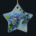 Adorno De Cerámica Elegante pintura de color arándano azul<br><div class="desc">Romántico Blueberry Watercoling - hermosa acuarela inspirada por H Cooper</div>