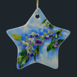 Adorno De Cerámica Elegante pintura de color arándano azul<br><div class="desc">Romántico Blueberry Watercoling - hermosa acuarela inspirada por H Cooper</div>