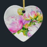 Adorno De Cerámica Elegante pintura de color blanco y florido<br><div class="desc">Esta romántica pintura floral rosa y de piedra blanca de estilo antiguo te da una sensación de elegancia clásica de estilo antiguo. Una hermosa pintura acuática original de H Cooper. ¡La imagen es de personalizable y transferible a miles de productos!</div>