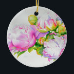 Adorno De Cerámica Elegante pintura de color blanco y florido<br><div class="desc">Esta romántica pintura floral rosa y de piedra blanca de estilo antiguo te da una sensación de elegancia clásica de estilo antiguo. Una hermosa pintura acuática original de H Cooper. ¡La imagen es de personalizable y transferible a miles de productos!</div>
