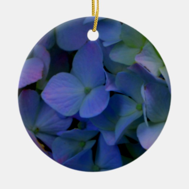 Adorno De Cerámica Elegante polvoriento azul violeta floral (Frente)