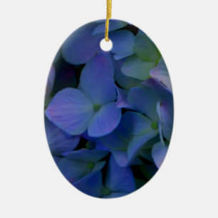 Adorno De Cerámica Elegante polvoriento azul violeta floral