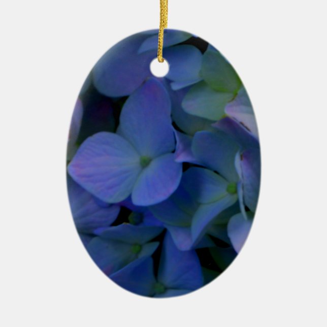 Adorno De Cerámica Elegante polvoriento azul violeta floral (Frente)