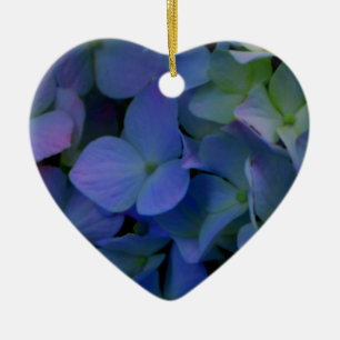 Adorno De Cerámica Elegante polvoriento azul violeta floral