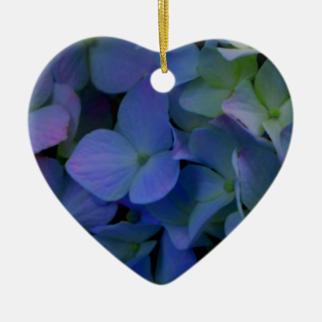 Adorno De Cerámica Elegante polvoriento azul violeta floral (Frente)