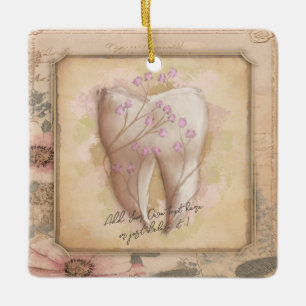 Adorno De Cerámica Elegante portátil de regalo odontológico antiguo d