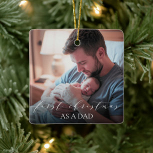 Adorno De Cerámica Elegante Primera Navidad como Papá 2 Foto