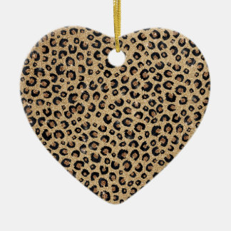 Adorno De Cerámica Elegante Purpurina dorado Leopardo negro