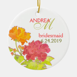 Adorno De Cerámica Elegante regalo de damas de honor de Boda Peony