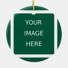 Adorno De Cerámica Elegante retrato fotográfico festivo en oro y verd