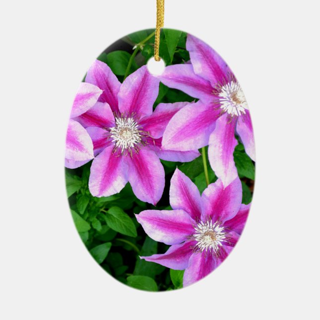 Adorno De Cerámica Elegante rosa floral verde botánico (Frente)