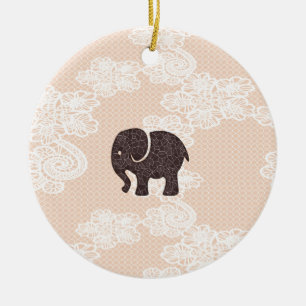 Adorno De Cerámica elegante trendy giradita linda encaje elefante
