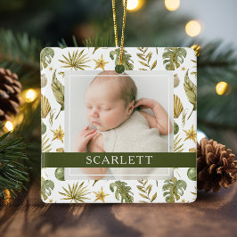 Adorno De Cerámica Elegante Tropical Doble cara 2 Foto