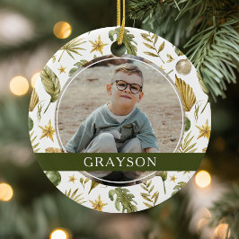 Adorno De Cerámica Elegante Tropical Doble cara 2 Foto