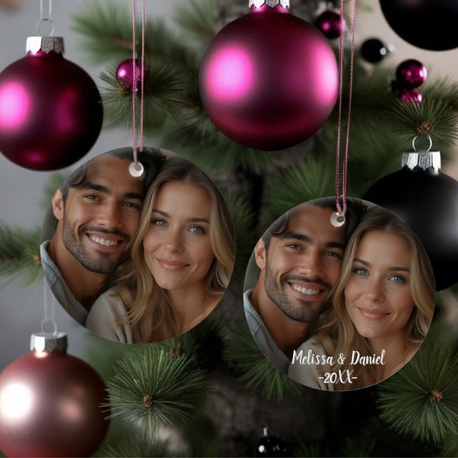 Adorno De Cerámica Elegante Una foto Amor San Valentín (Elegant One photo Love Valentine's Ceramic Ornament)