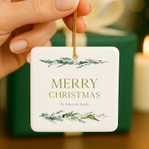 Elegante Verdor Feliz Navidad