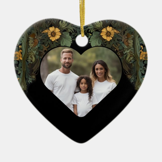 Adorno De Cerámica Elegante victoriano moody verde oscuro oro botánic (Frente)