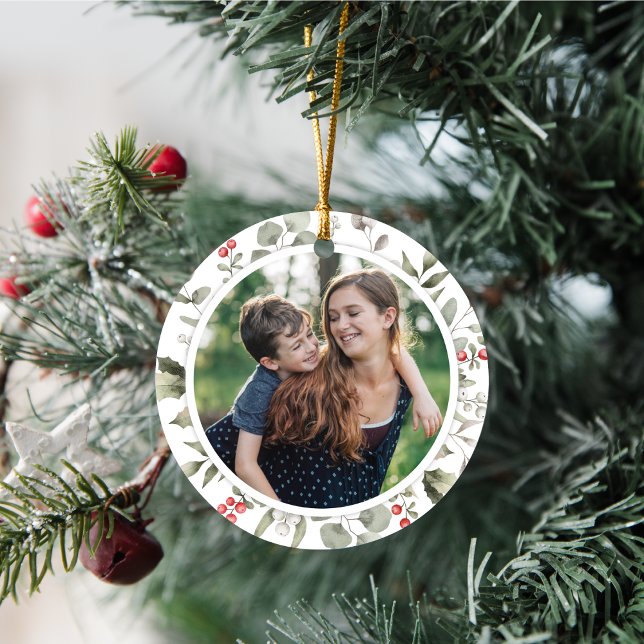 Adorno De Cerámica Elegante Wreath Wreath de invierno blanco (Subido por el creador)