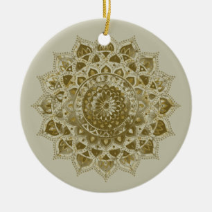 Adorno De Cerámica Elegante y colorido Mandala estilo India 4