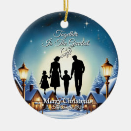 Adorno De Cerámica Elegante y moderno Navidad de la familia Vintage