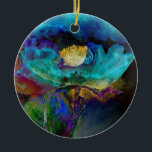 Adorno De Cerámica Elegante y romántico cuadro verde azulado de acuar<br><div class="desc">Una bonita y elegante pintura colorida verde azulada con motivos florales,  abstracta y original,  realizada por H Cooper.</div>