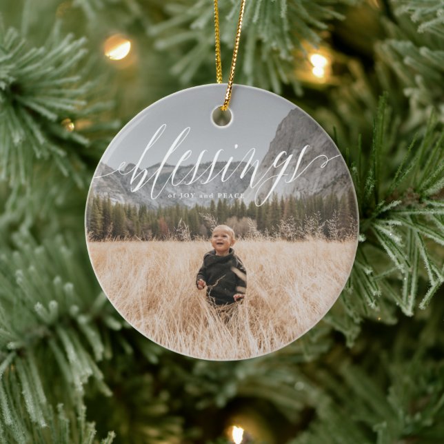 Adorno De Cerámica Elegantes Bendiciones Guión de la escritura de la  (Árbol)