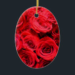 Adorno De Cerámica Elegantes flores rojas florales Roses Rojos rosa j<br><div class="desc">Un diseño romántico con un elegante ramo de rosas rojas.</div>