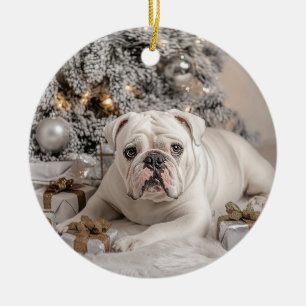 Adorno De Cerámica Elegantes Navidades de Bulldog ingleses