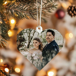 Adorno De Cerámica Elegantes navidades de fotografía de parejas casad