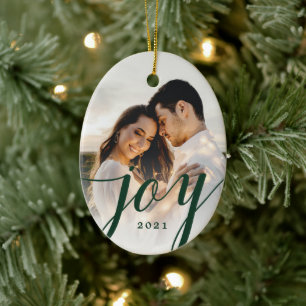 Adorno De Cerámica Elegantes Navidades de fotografías de joy verde