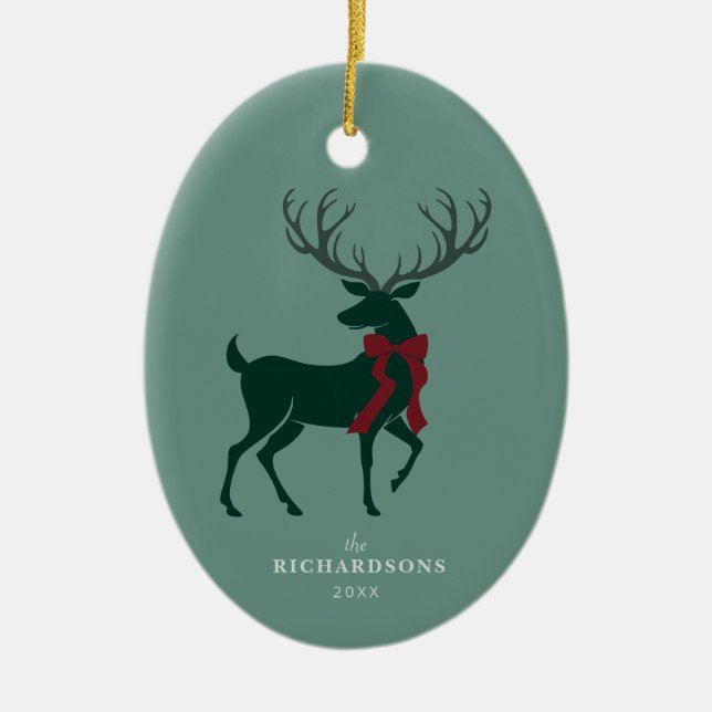 Adorno De Cerámica Elegantes Navidades de la familia fotográfica pers (Frente)