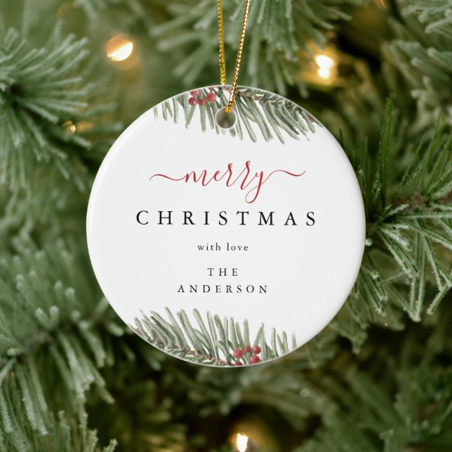 Adorno De Cerámica Elegantes Navidades de pino rústico moderno (Árbol)