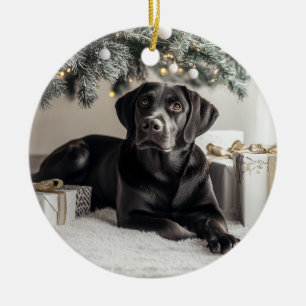 Adorno De Cerámica Elegantes Navidades del Laboratorio Negro