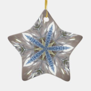 Adorno De Cerámica Elegantes Navidades festivos brillantes blancos az