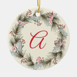 Adorno De Cerámica Elegantes Navidades monográficos Wreath Family Pho