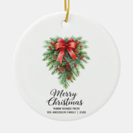 Adorno De Cerámica Elegantes Navidades Wreath Holiday