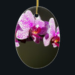 Adorno De Cerámica Elegantes orquídeas rosa floral tropical rosa<br><div class="desc">Elegante orquídea rosa romántica foto de H Cooper</div>