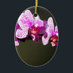 Adorno De Cerámica Elegantes orquídeas rosa floral tropical rosa<br><div class="desc">Elegante orquídea rosa romántica foto de H Cooper</div>