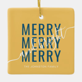 Adorno De Cerámica Elegantes vacaciones alegres y Navidades brillante