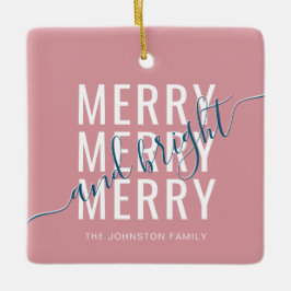 Adorno De Cerámica Elegantes vacaciones alegres y Navidades brillante
