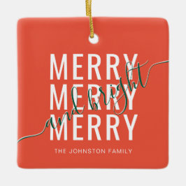 Adorno De Cerámica Elegantes vacaciones alegres y Navidades brillante