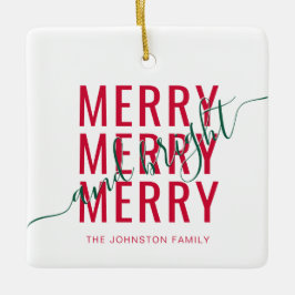 Adorno De Cerámica Elegantes vacaciones alegres y Navidades brillante