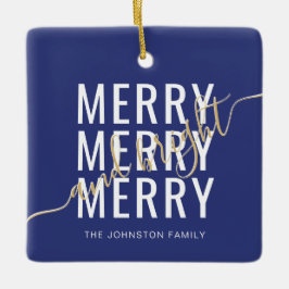 Adorno De Cerámica Elegantes vacaciones alegres y Navidades brillante