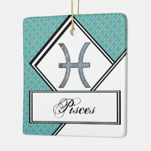 Adorno De Cerámica Elemento de símbolo zodiaco de Pisces por Kenneth
