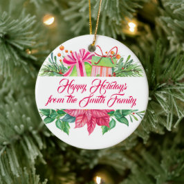 Adorno De Cerámica Elementos de Navidad Felices Fiestas Foto