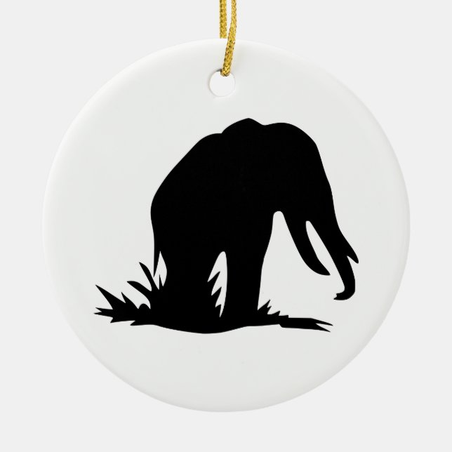 Adorno De Cerámica Elephant Silhouette (Frente)