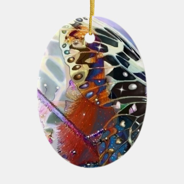 Adorno De Cerámica Elf Captando Fanías (Frente)