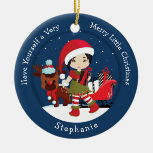 Adorno De Cerámica Elf Chica asiático