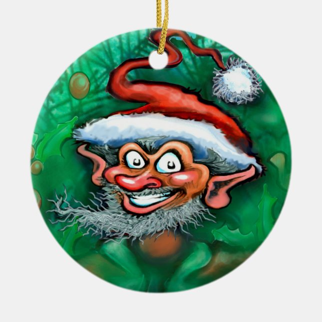 Adorno De Cerámica Elf navidades (Frente)