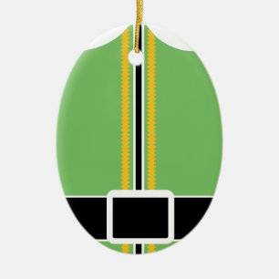 Adorno De Cerámica Elf Oval Ornament